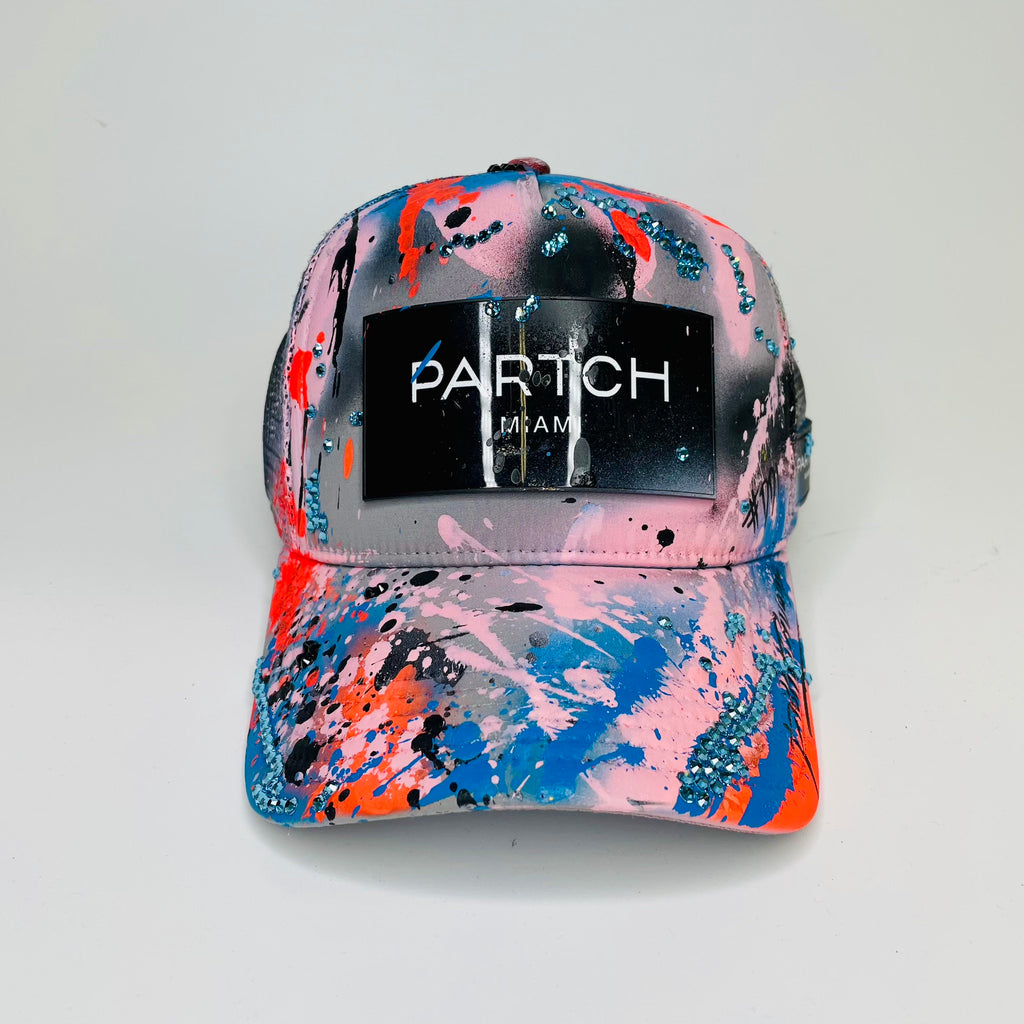 Partch Atelier Logo Crystal-Embellished Trucker Hat w/ Swarovski Crystal