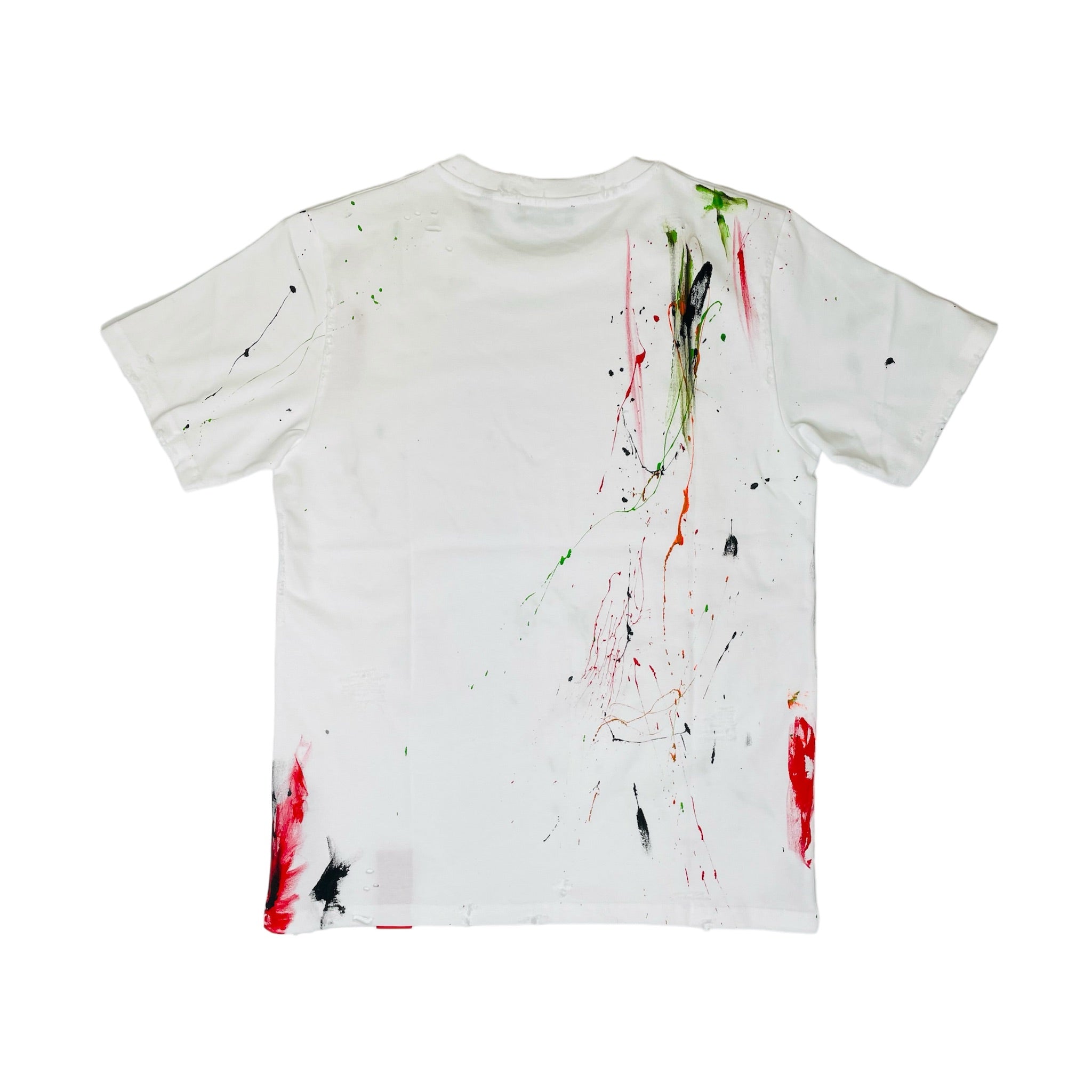 Partch Men's Vintage Distressed T-Shirt White Cotton
