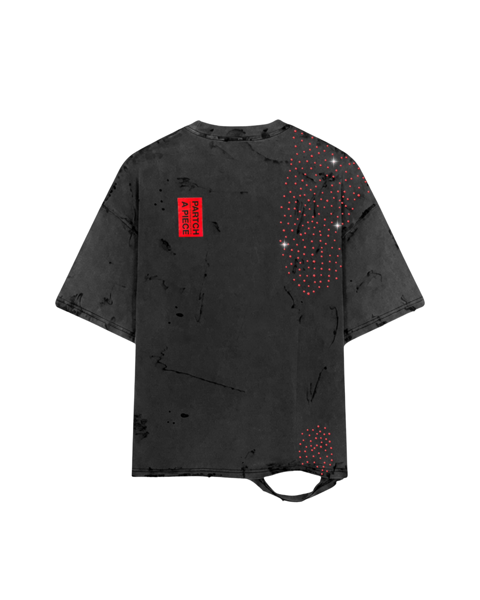 Crystal Distressed Oversized t-Shirt Vintage Black Red Crystal | PARTCH