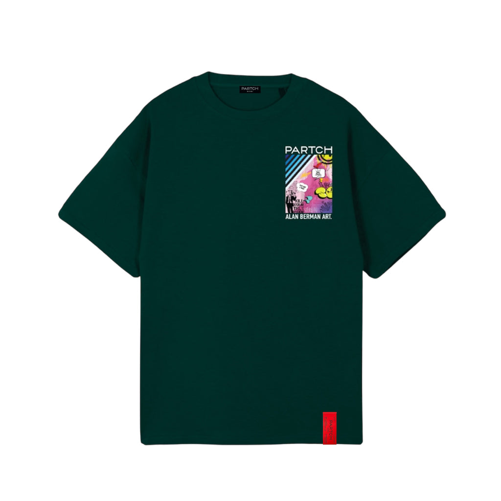 PARTCH Sense Oversized Tee Green for Men | Luxury Streetwear