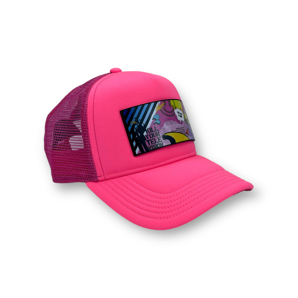 Partch Sense Luxury Trucker Hat w/ Art Partch-Clip - Hot Pink Hats