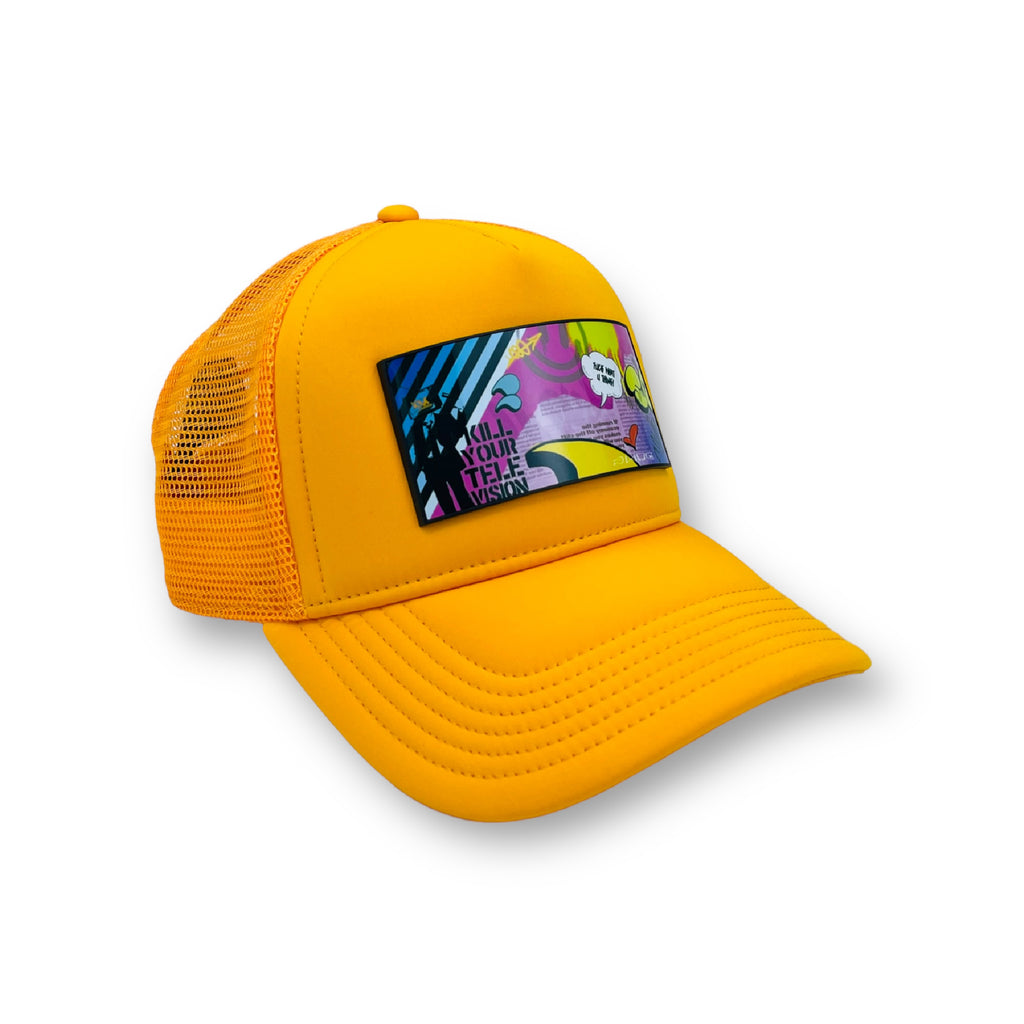Yellow fashion trucker hat Partch with Urban Sense front logo