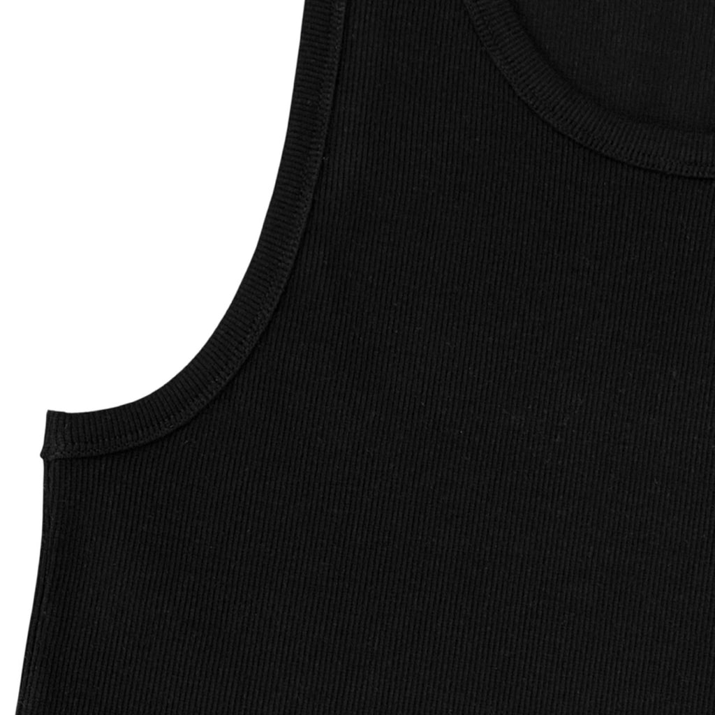 Partch Ribbed Tank Top Black Organic Cotton for Men