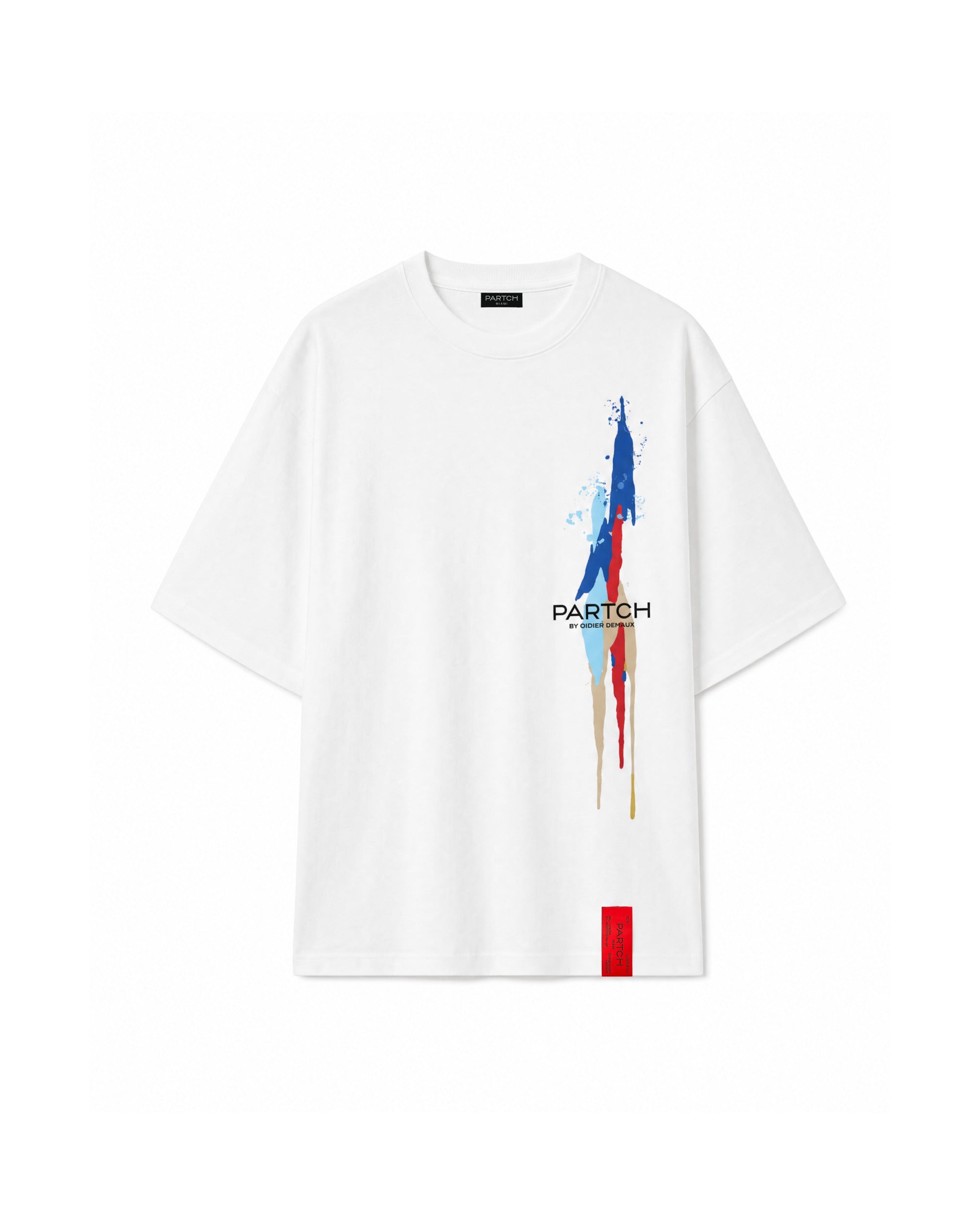 PARTCH Stroke Oversized Tee White Printed at the chest and back | Designer Streetwear