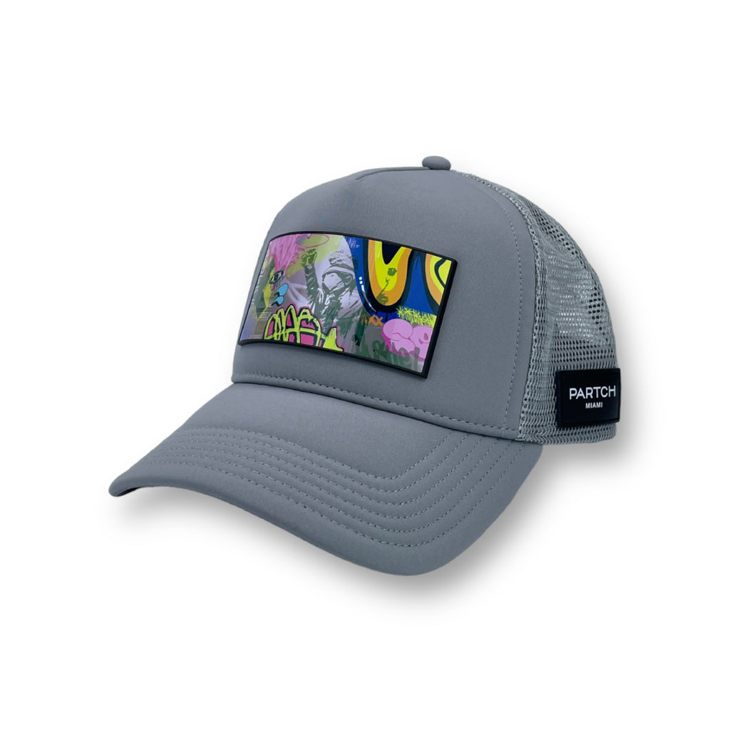 Partch Swag Trucker Hat w/ Art Partch-Clip - Grey Hats