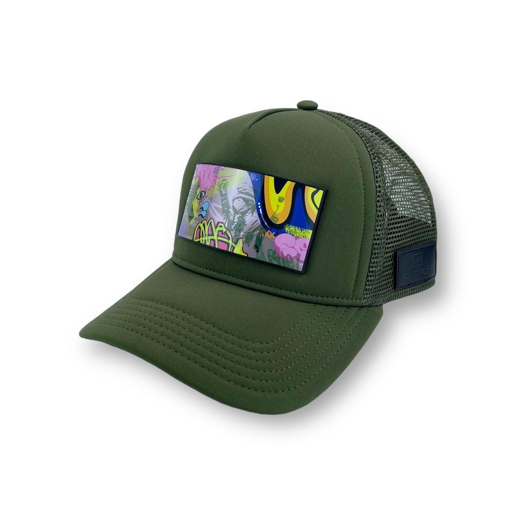 Partch Swag Art Trucker Hat w/ Art Partch-Clip - Kaki Hats