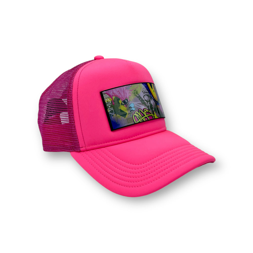 Partch Swag Urban Art Trucker Hat in Pink for Men | With PARTCH-Clip removable patch