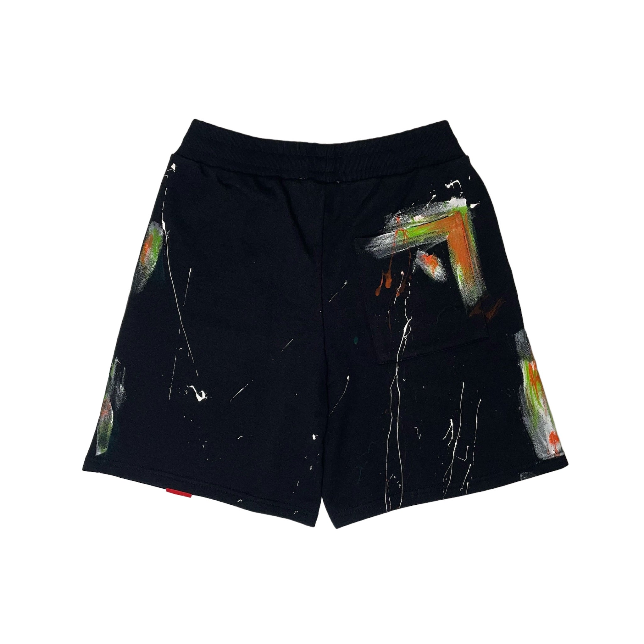 Partch Black Paint Splatter Shorts Cotton | Custom Swarovski