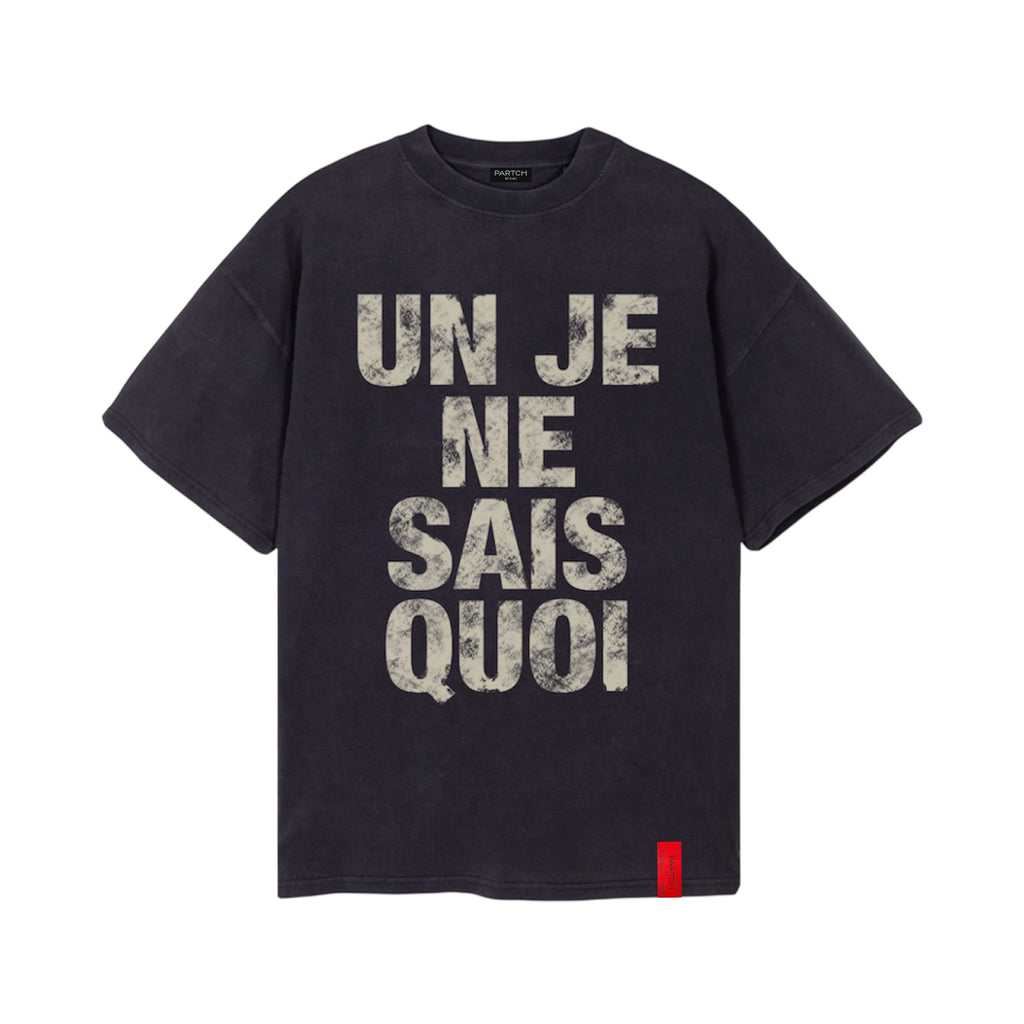 Un Je Ne Sais Quoi Luxury Oversized Tee Vintage Black  Heavyweight Organic Cotton | PARTCH by Didier Devaux