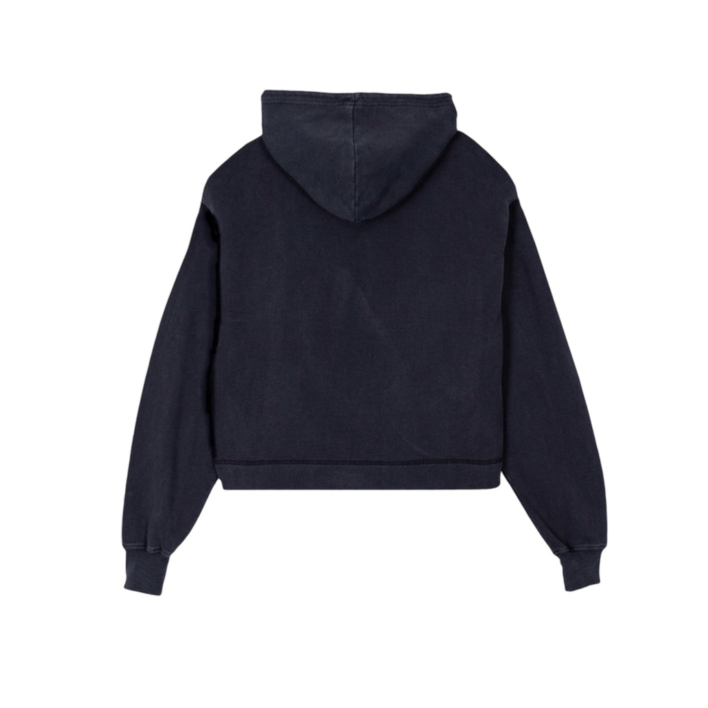 Women's Cropped Designer Hoodie Vintage Black | PARTCH