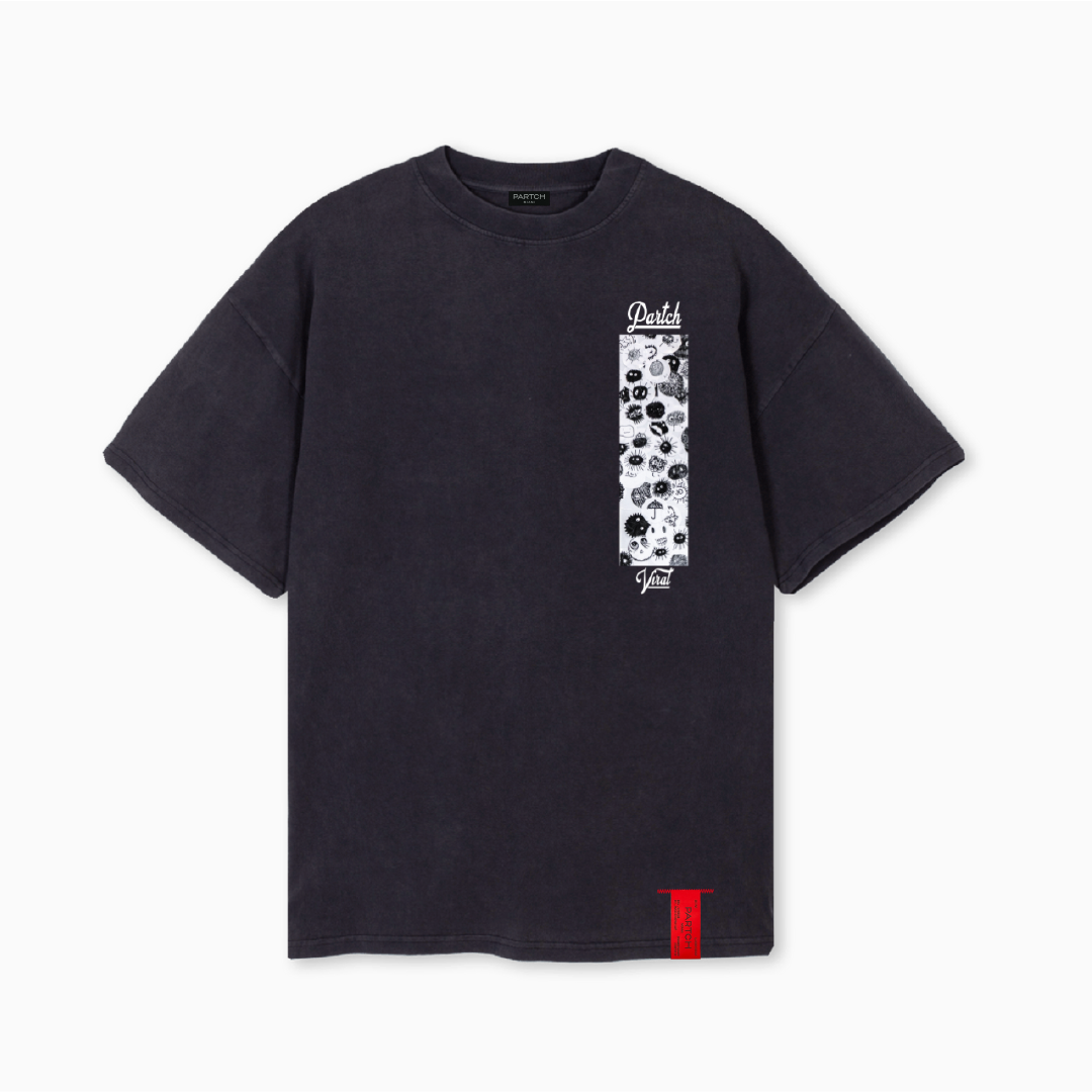 Partch T-Shirts for Men and Women Oversized T-Shirt - Vintage Black 