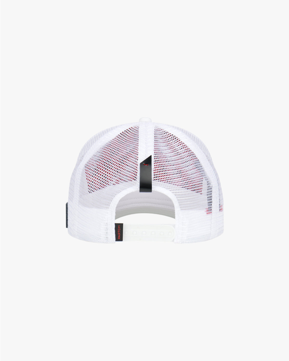 PARTCH Trucker Cap 5 Panel White, Leather Accents, Adjustable Closure | Designer Headwear