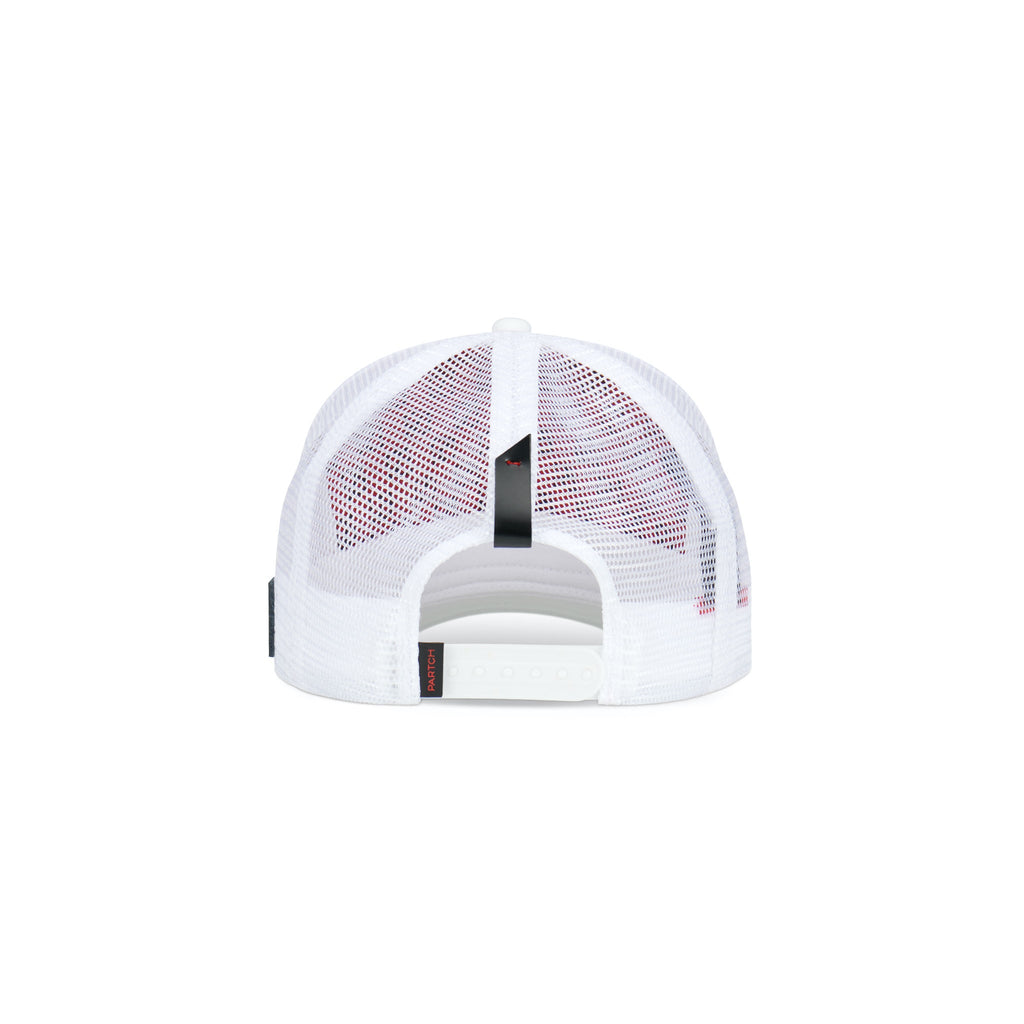 Partch Trucker Hat White with PARTCH-Clip Pop Love Back View