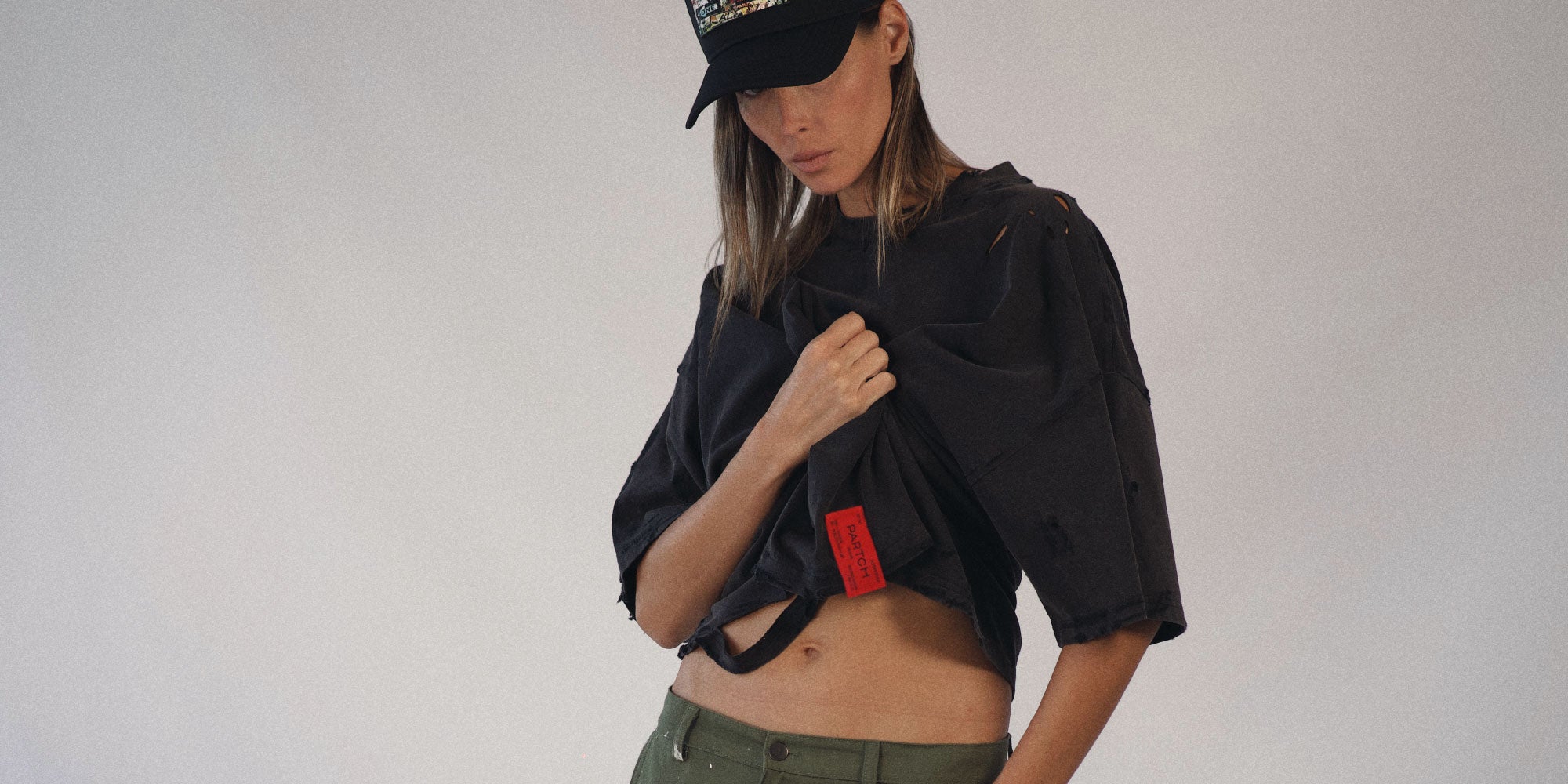 Women Wearing Designer Distressed Oversized Tee Vintage | PARTCH