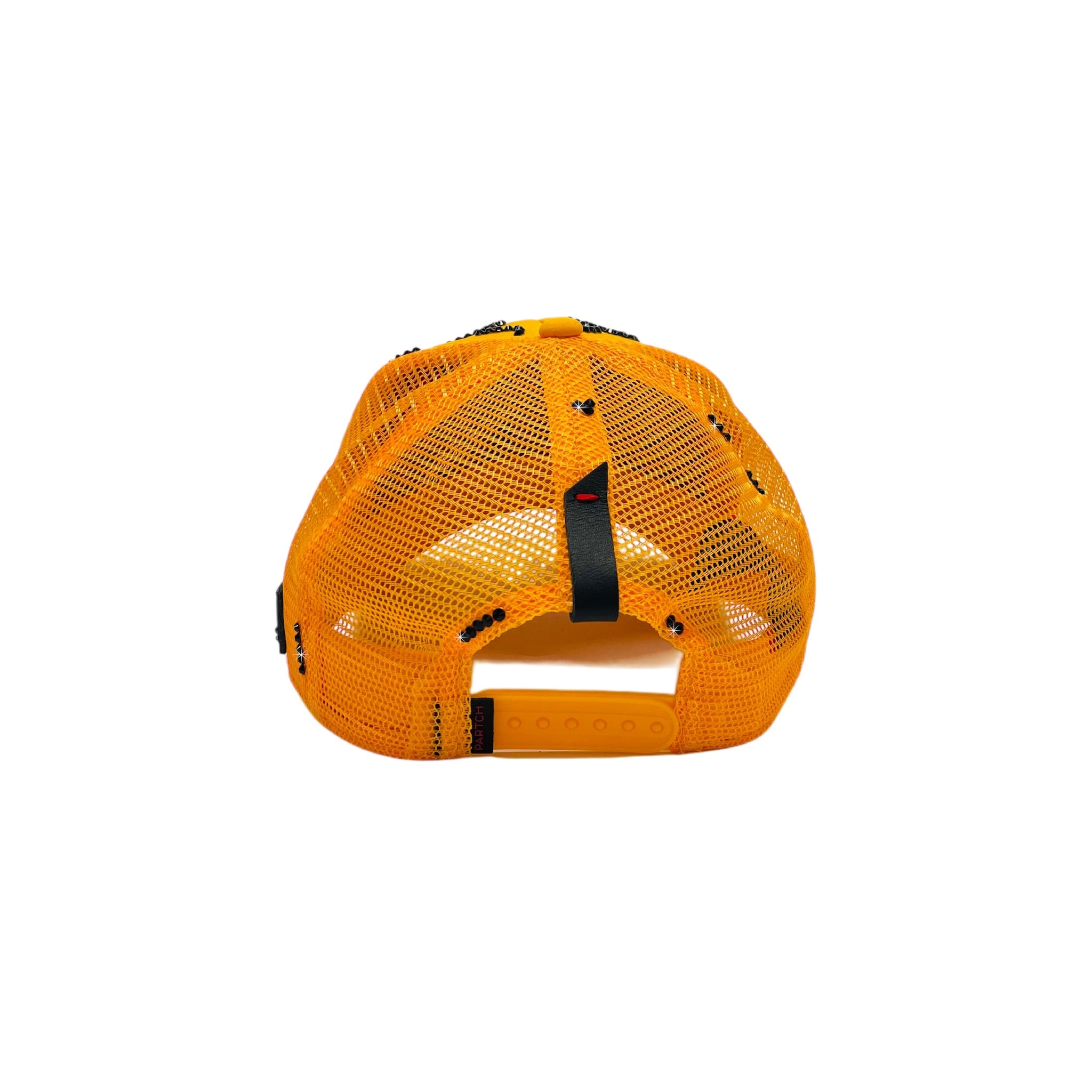 Partch Crystal Trucker Hat 5 panel Yellow Breathable Snapback Closure