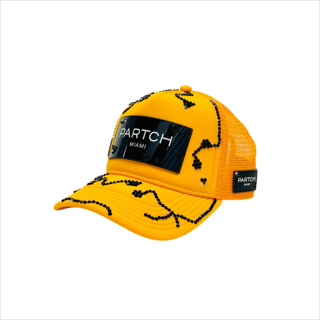 Partch Crystal Trucker Hat Yellow for Men 