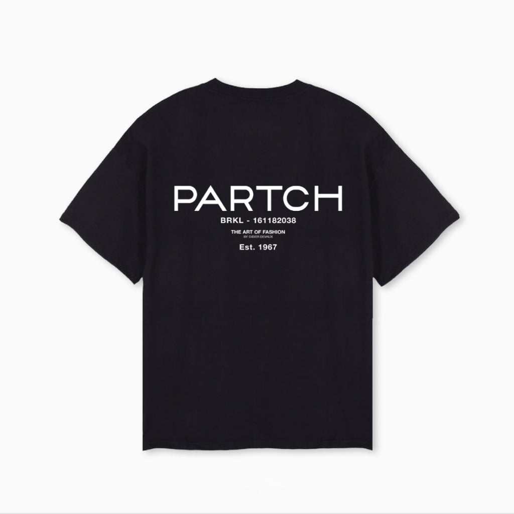 Partch Tee S/S Oversized Black Logo White  Printed at Back