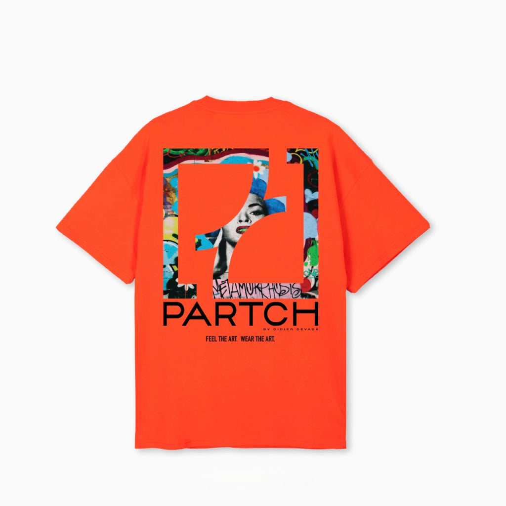 Partch Frida Art T-Shirt orange oversized short sleeves cotton | T-Shirts Orange