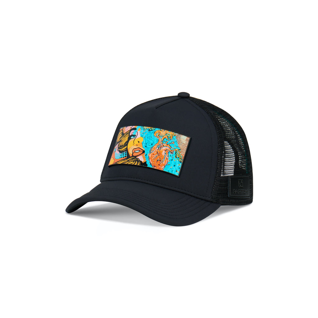 Partch Trucker Hat Black with PARTCH-Clip Exsyt Front View