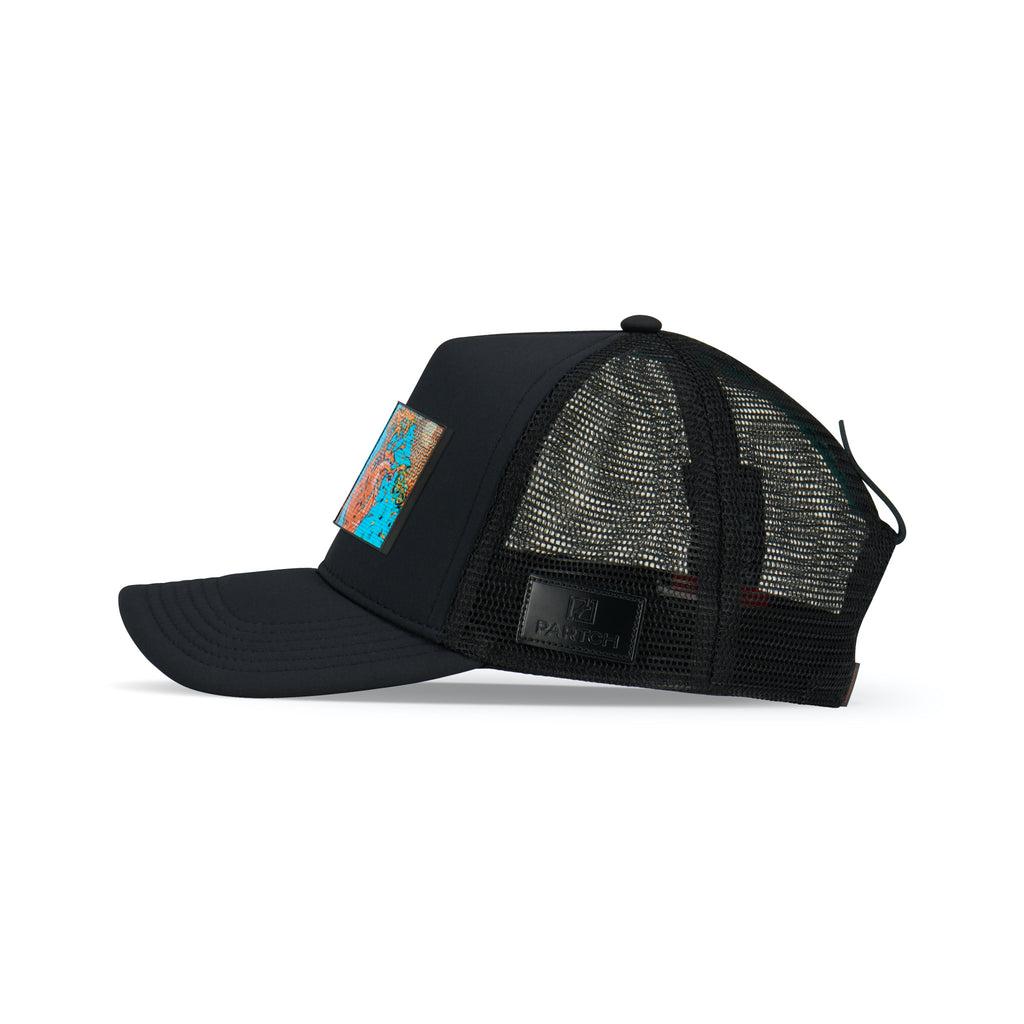 Partch Trucker Hat Black with PARTCH-Clip Exsyt Side View