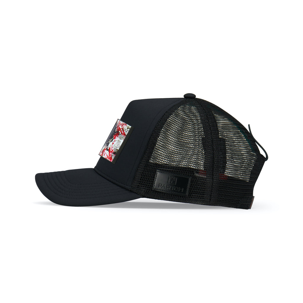 Partch Trucker Hat Black with PARTCH-Clip Inspyr Side View