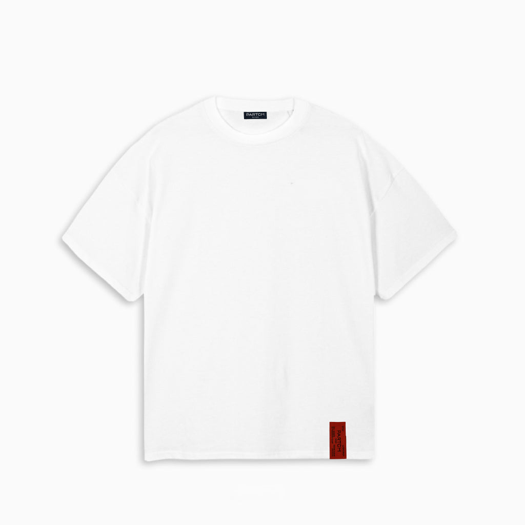Partch Oversized T-Shirt for Men's - Shorts Sleeves in White