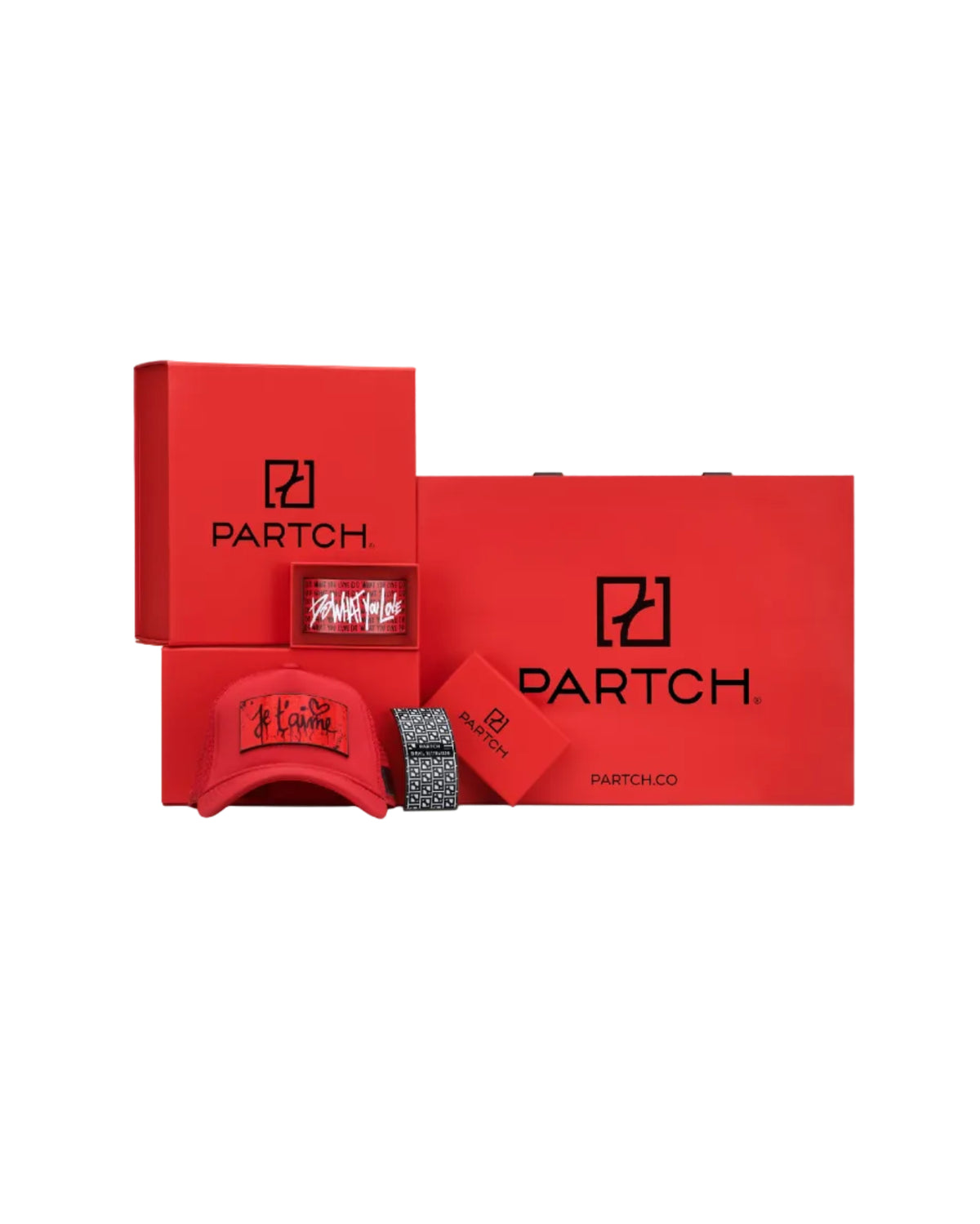 PARTCH Luxury Packaging. Shopping bag, boxes, clip, Partch-Clip, hats, caps.