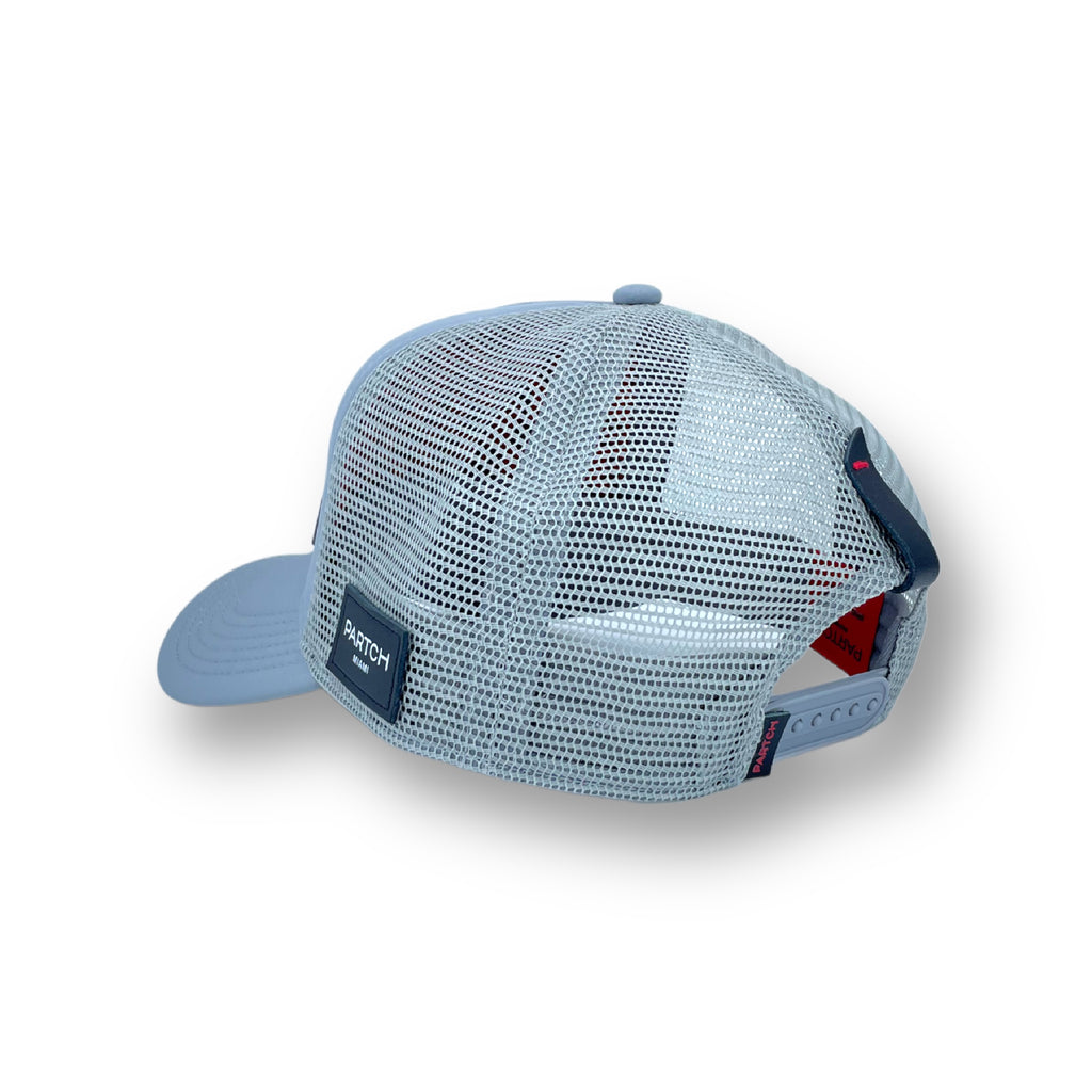 Partch Trucker Hat 5 panels in grey, w/ removable partch clip