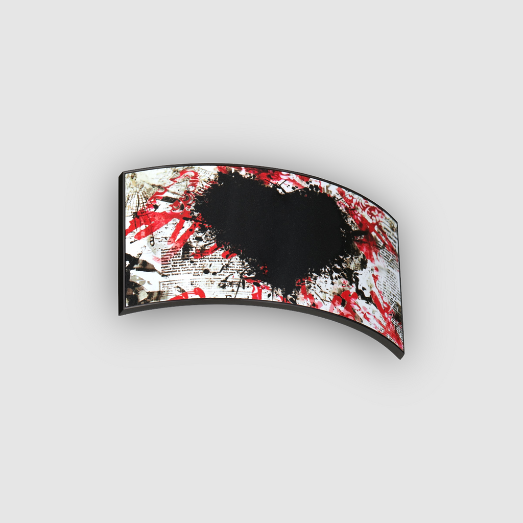 Partch-clip Inspyr Heart red and black, removable patch aluminum for hats and caps