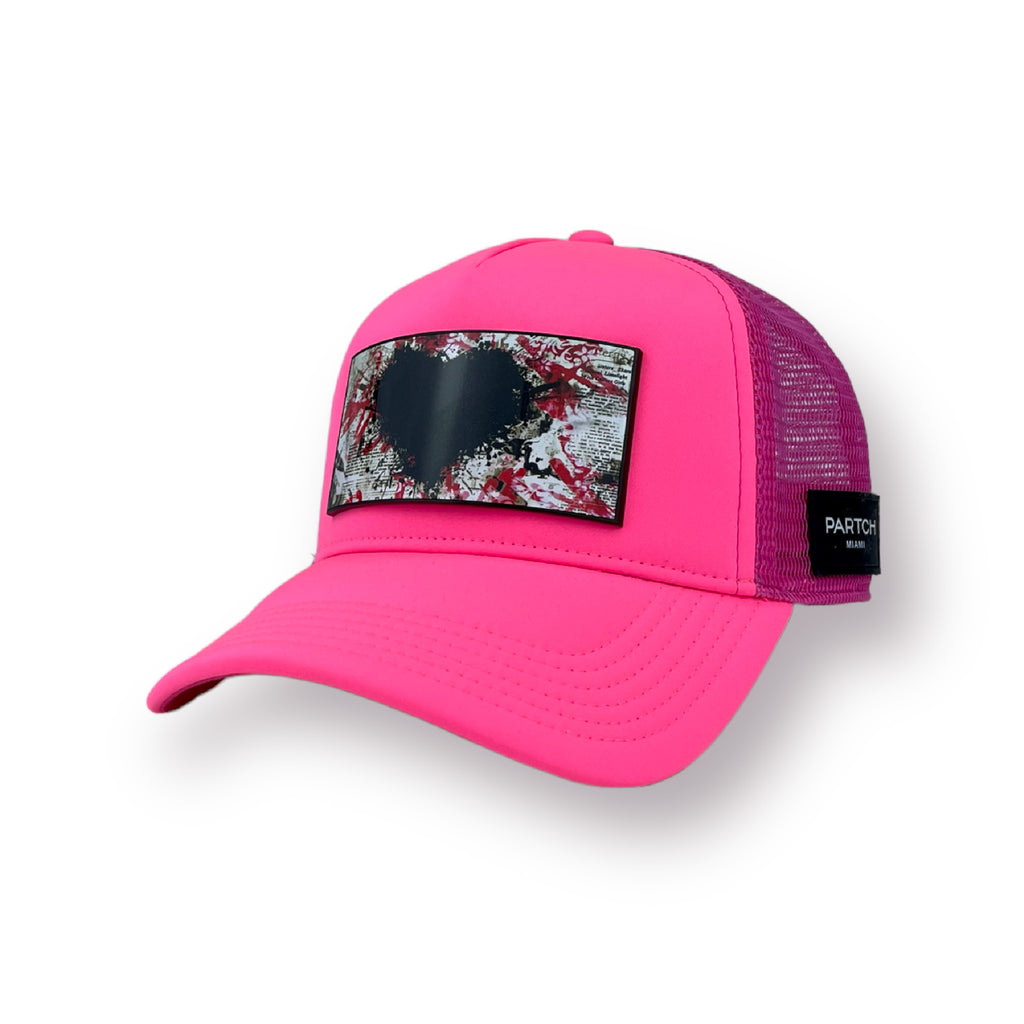 PARTCH Heart Art trucker hat in pink