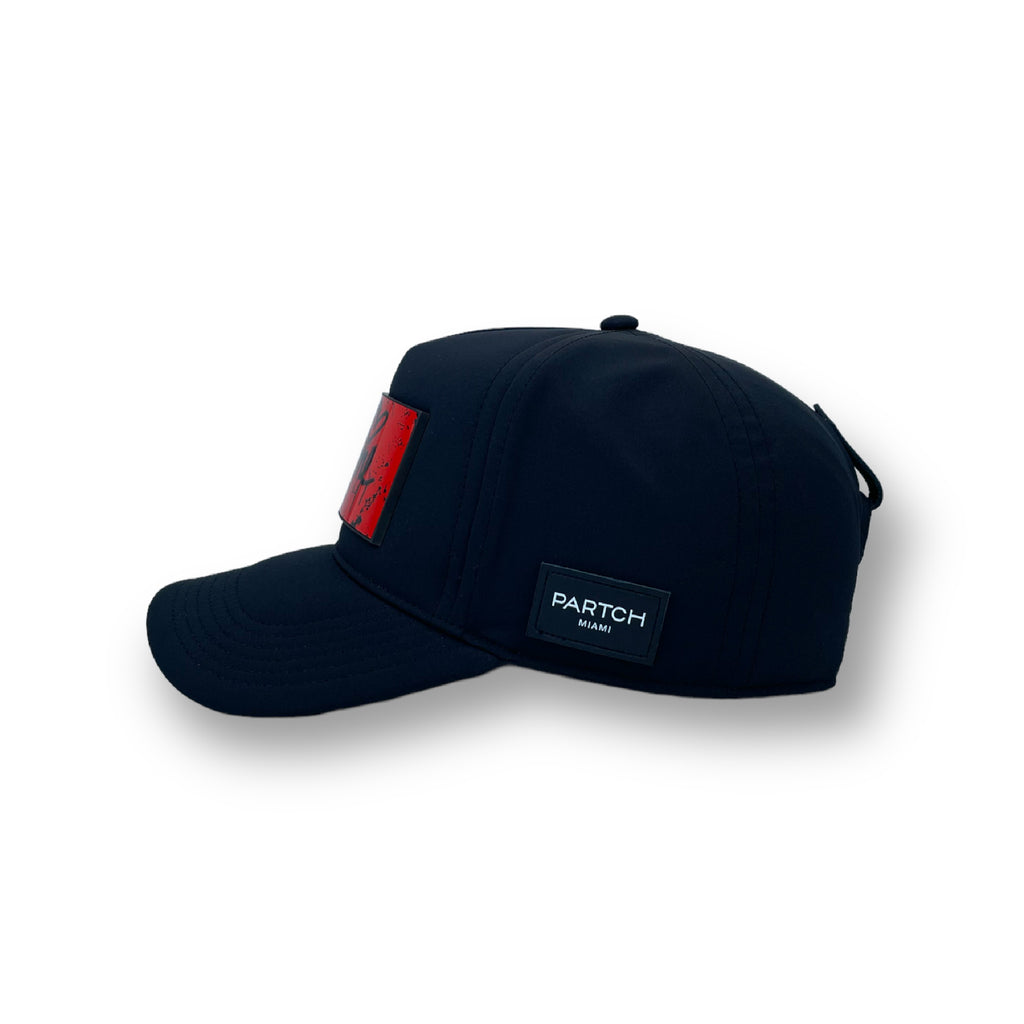 Partch Trucker Hat Je t'aime in Black Full Fabric w/ removable patch