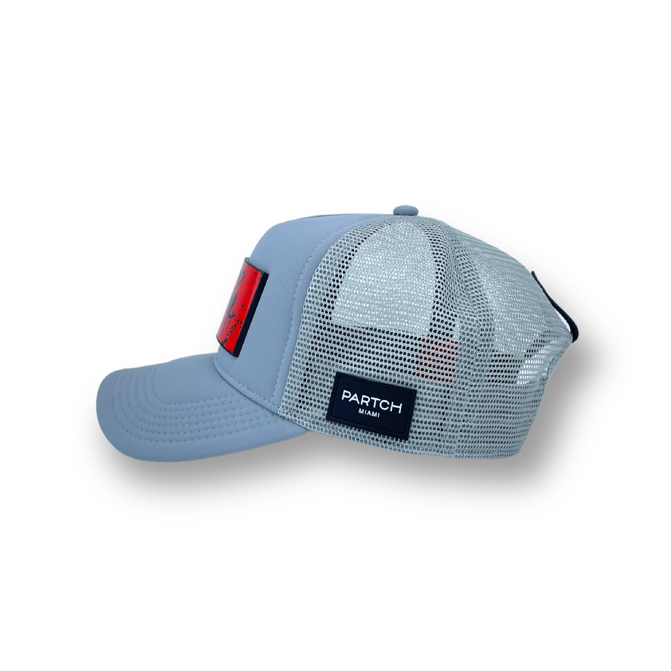 Partch Trucker Hat Grey Je t'Aime patch