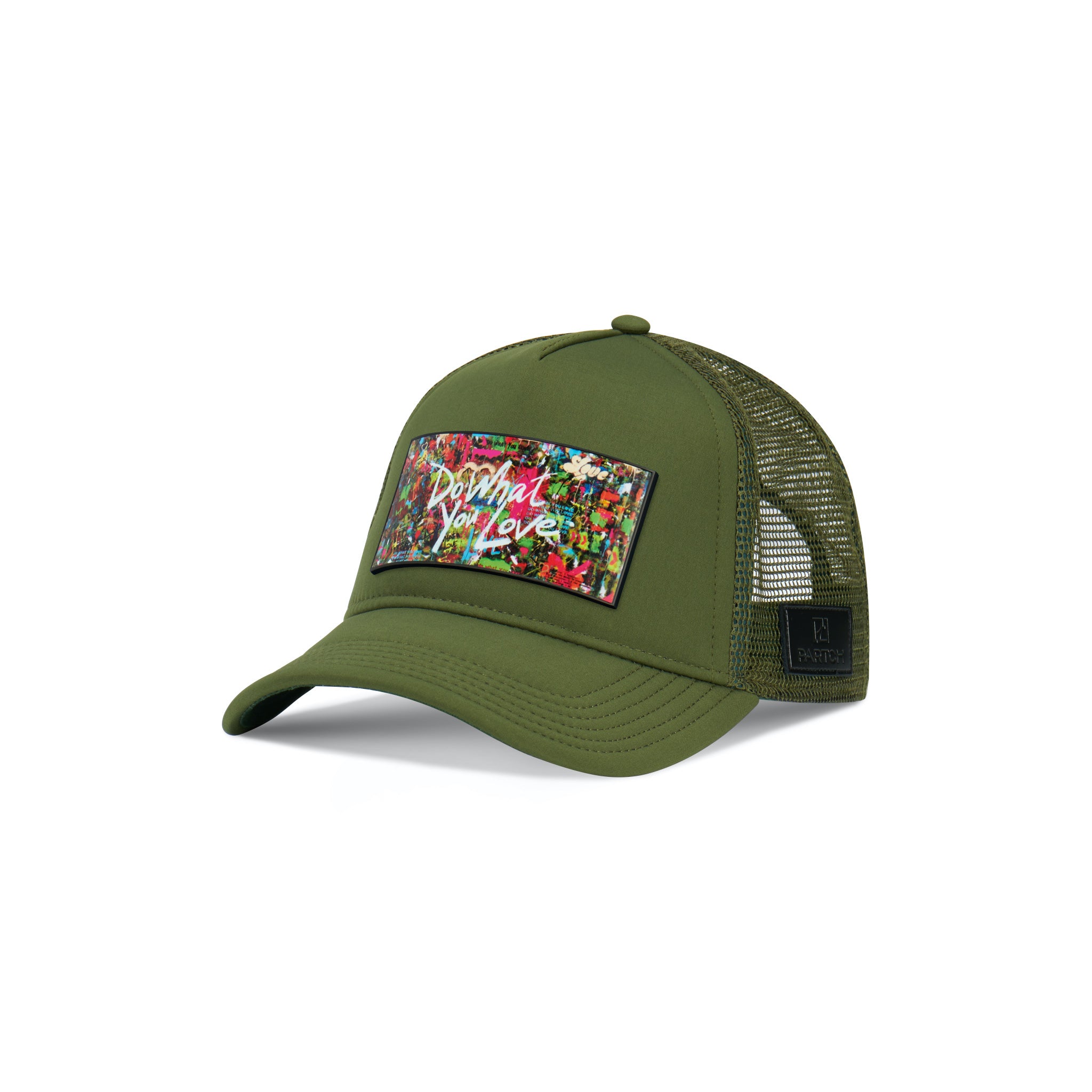 Partch Trucker Hat Kaki with PARTCH-Clip DWYL-G11 Front View