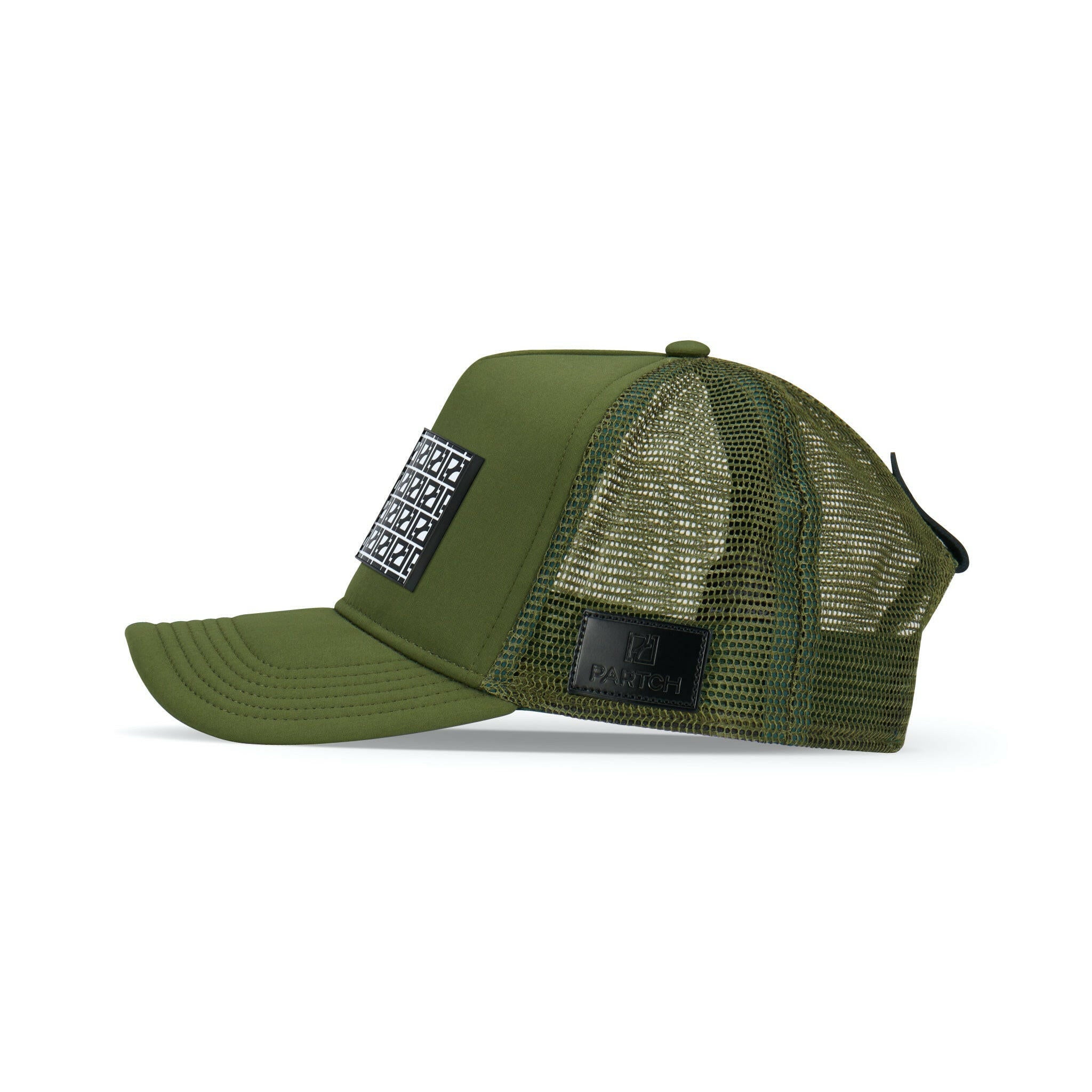 Partch Trucker Hat Kaki with PARTCH-Clip BRKL Side View