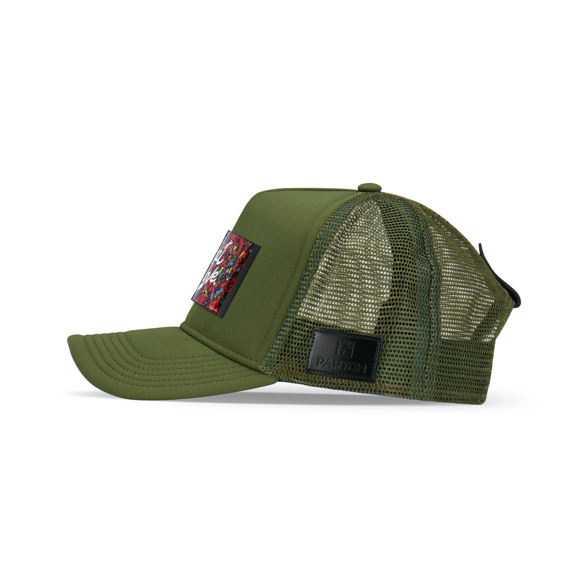 Partch Trucker Hat Kaki with PARTCH-Clip DWYL-B77 Side View