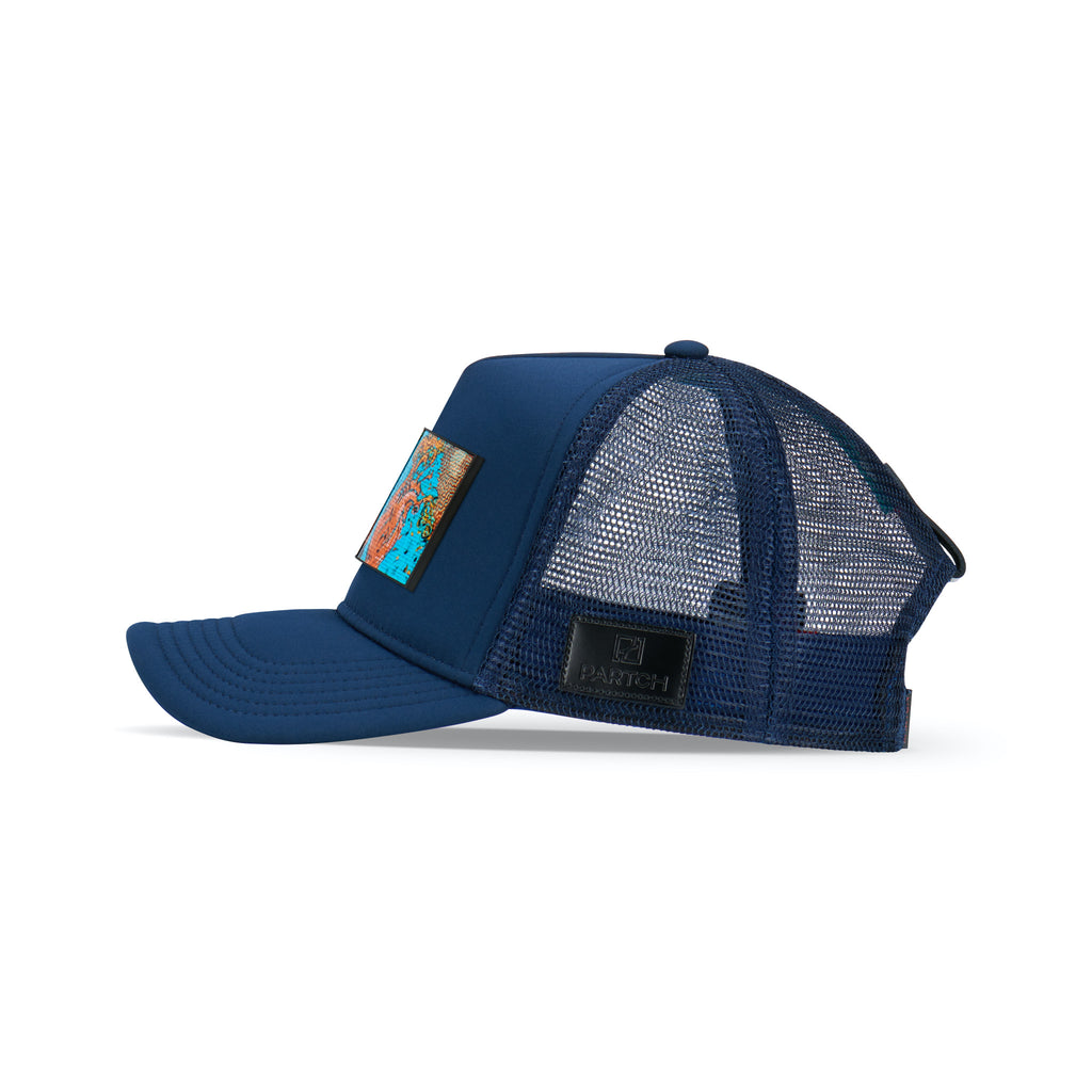 Partch Trucker Hat Navy Blue with PARTCH-Clip Exsyt Side  View