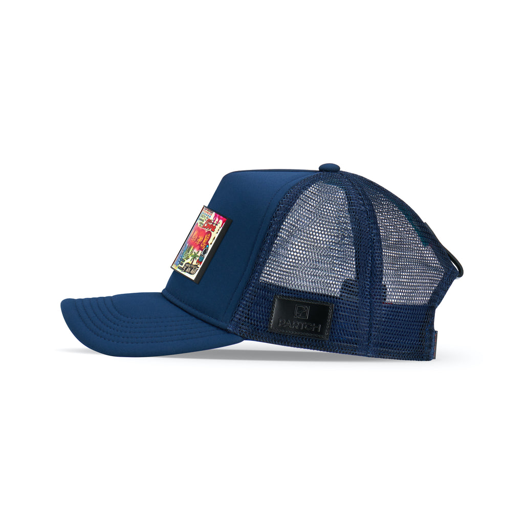 Partch Trucker Hat Navy Blue with PARTCH-Clip Mona Side View