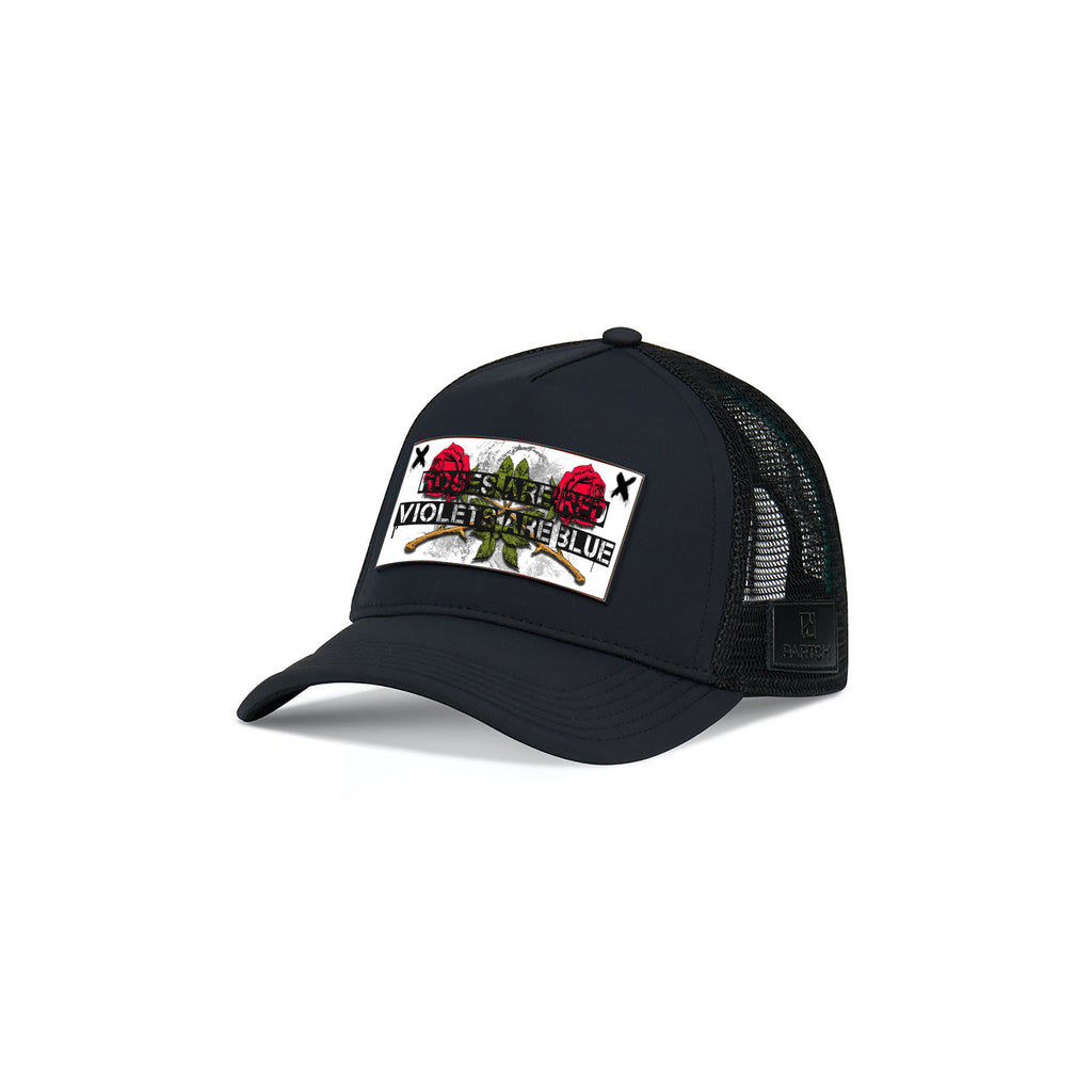 PARTCH Trucker Hat Art Roses in Black for Men and Women