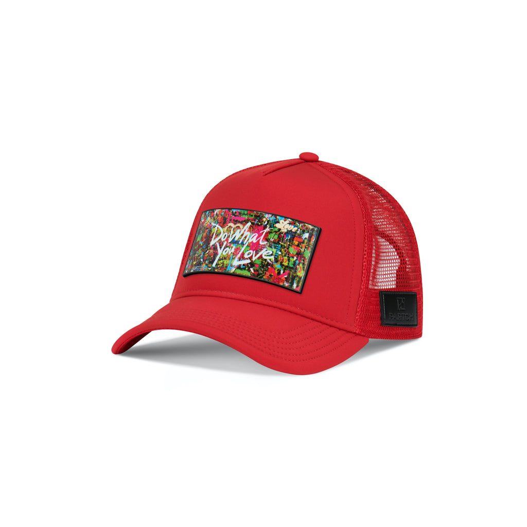 Partch Trucker Hat Red with PARTCH-Clip DWYL-G11 Front View