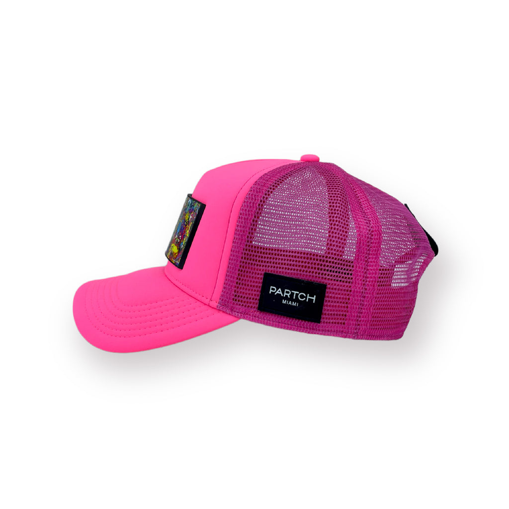 Partch pink trucker hat Art Skull PARTCH-clip interchangeable in a second