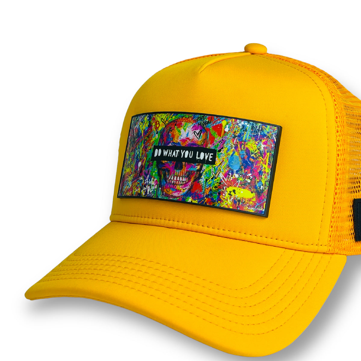 PARTCH Skull Art Trucker Hat Yellow | Removable Partch-Clip – PARTCH ...