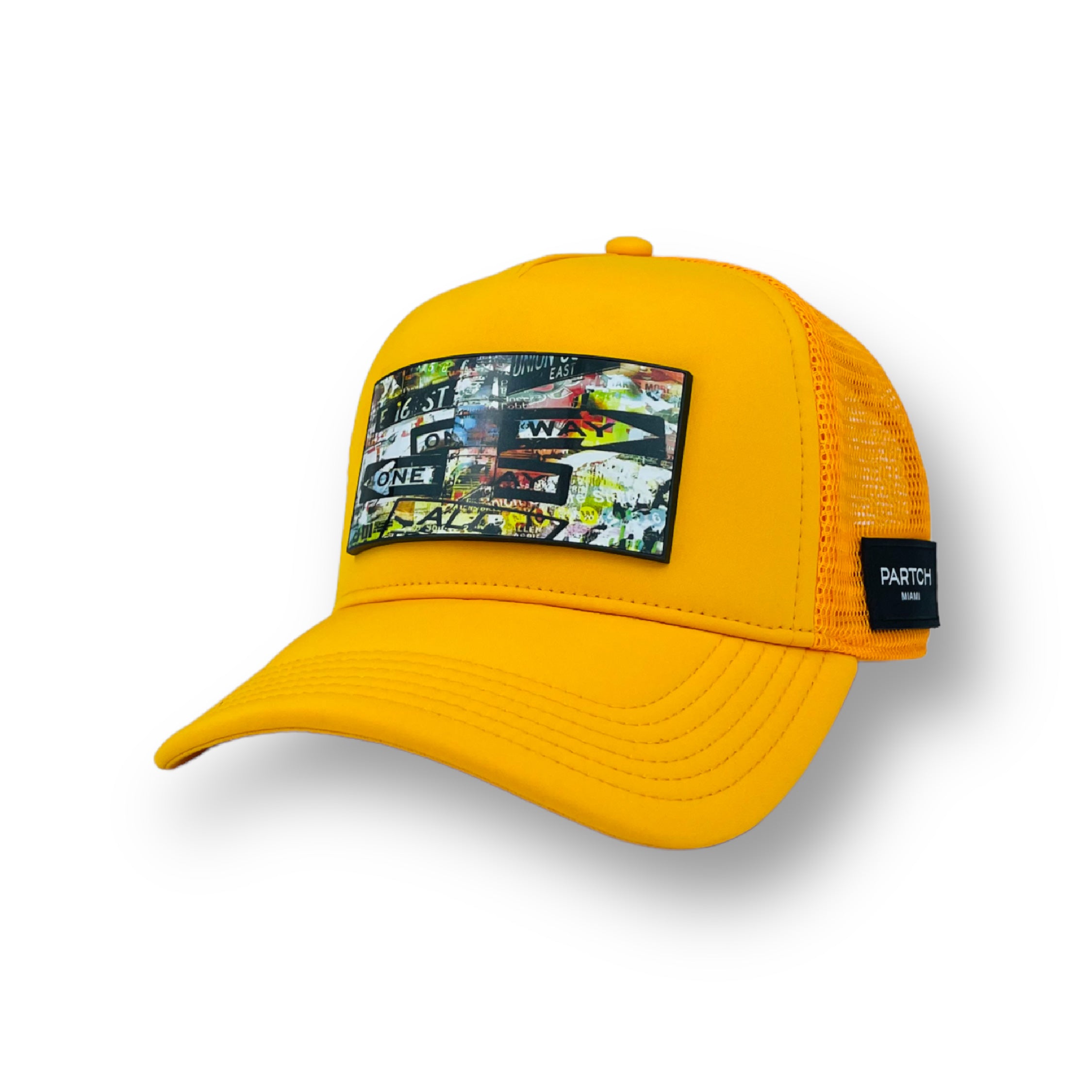 Partch trucker cap yellow Art patch New york