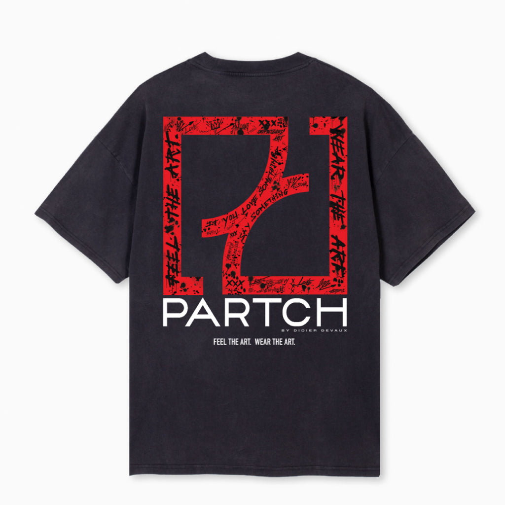 Partch Oversized t-Shirt Art in Vintage Black \ T-Shirts Oversize for Men's