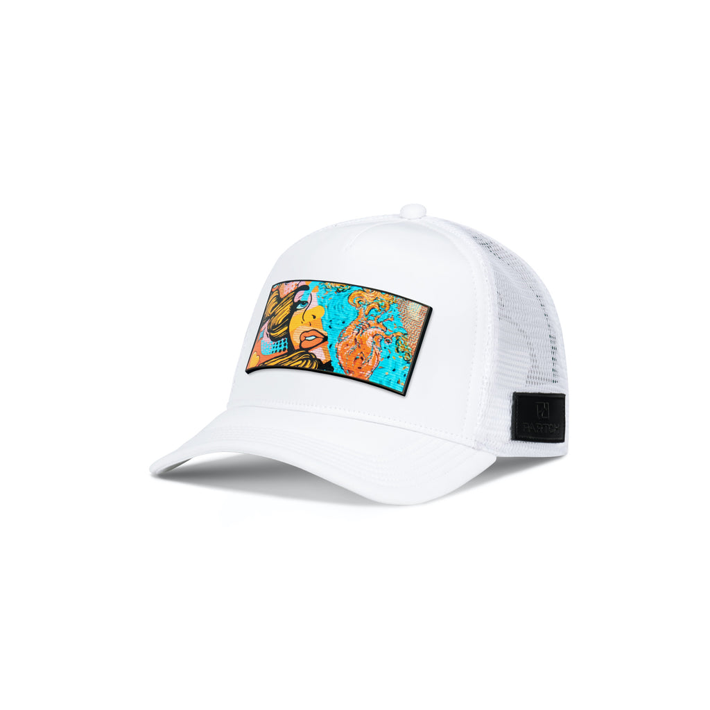 Partch Trucker Hat White with PARTCH-Clip Exsyt Front View
