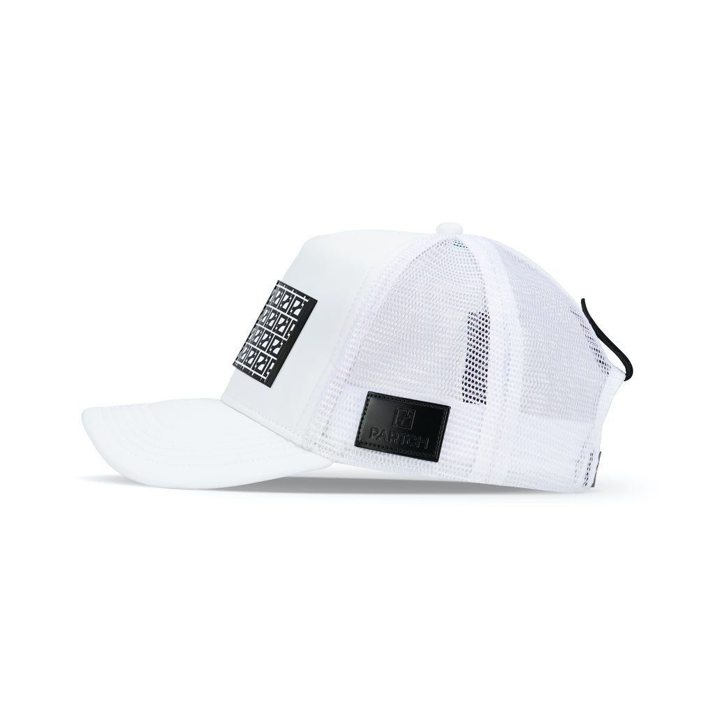 Partch Trucker Hat White with PARTCH-Clip BRKL Side View