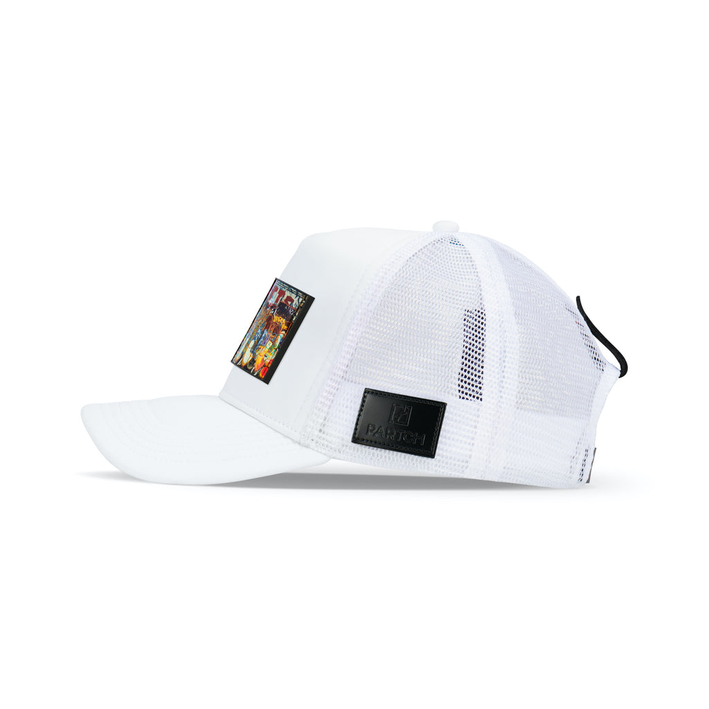 Partch Trucker Hat White with PARTCH-Clip Dulxy Side View