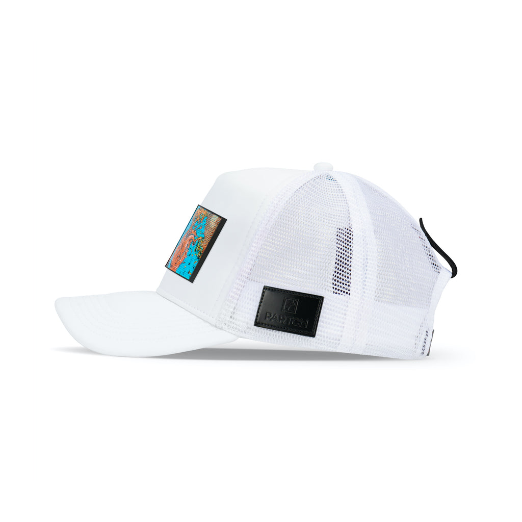 Partch Trucker Hat White with PARTCH-Clip Exsyt Side  View