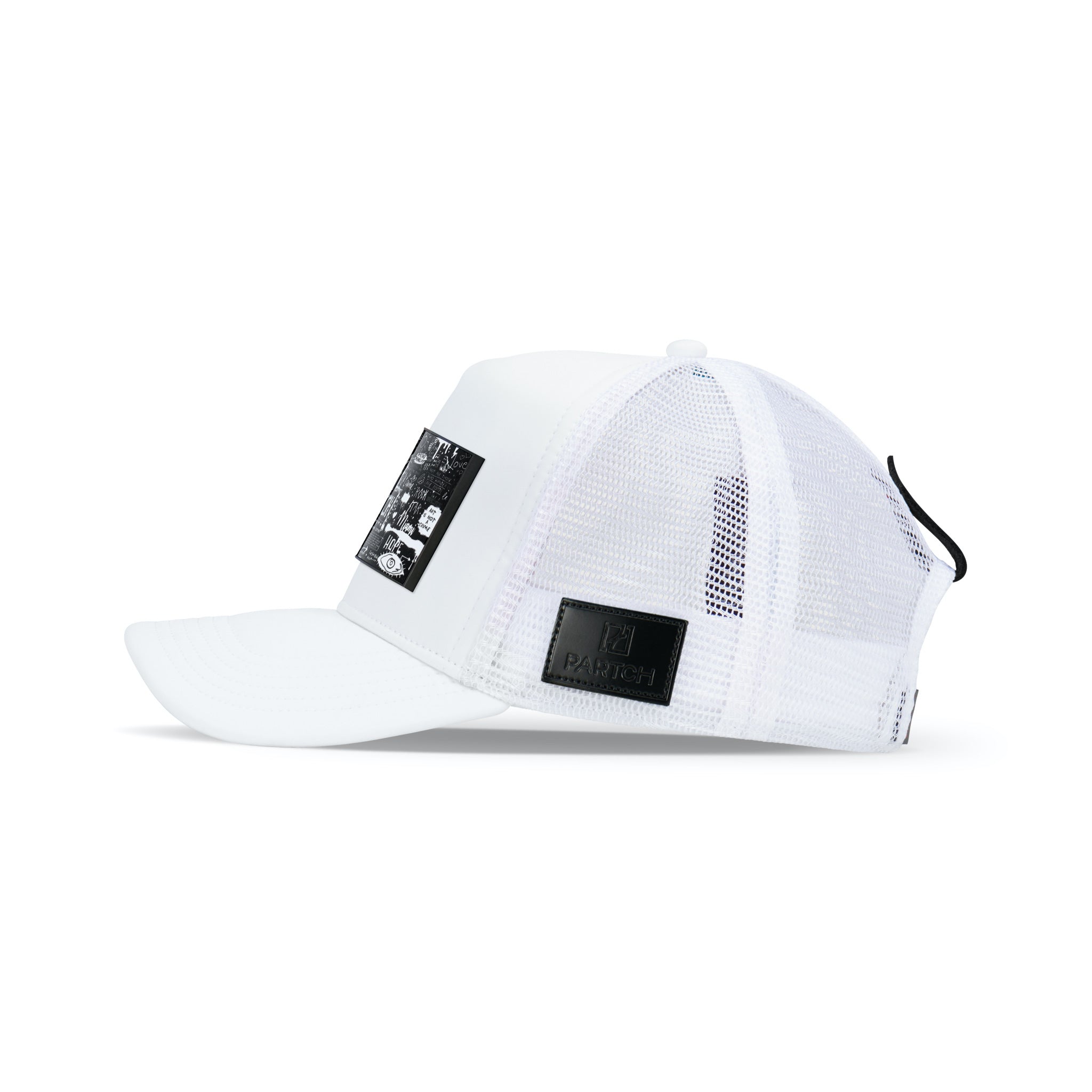 Partch Trucker Hat Red with PARTCH-Clip Pop Love Side  View