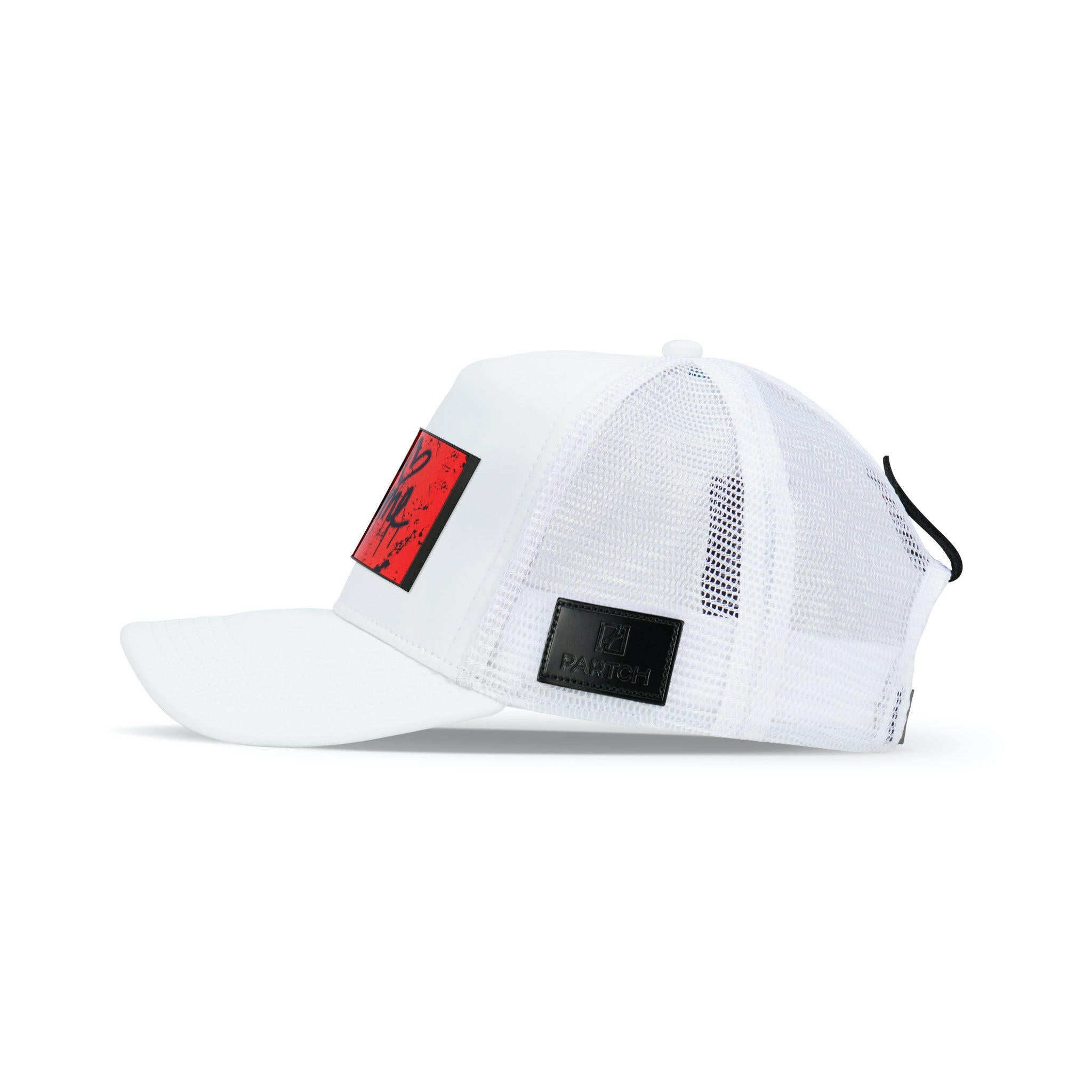 Partch Trucker Hat White with PARTCH-Clip Je T’aime Side  View